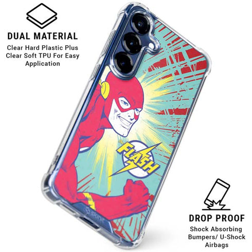 DC Comics The Flash Classic Art Smile Blast Galaxy S25 Clear Case